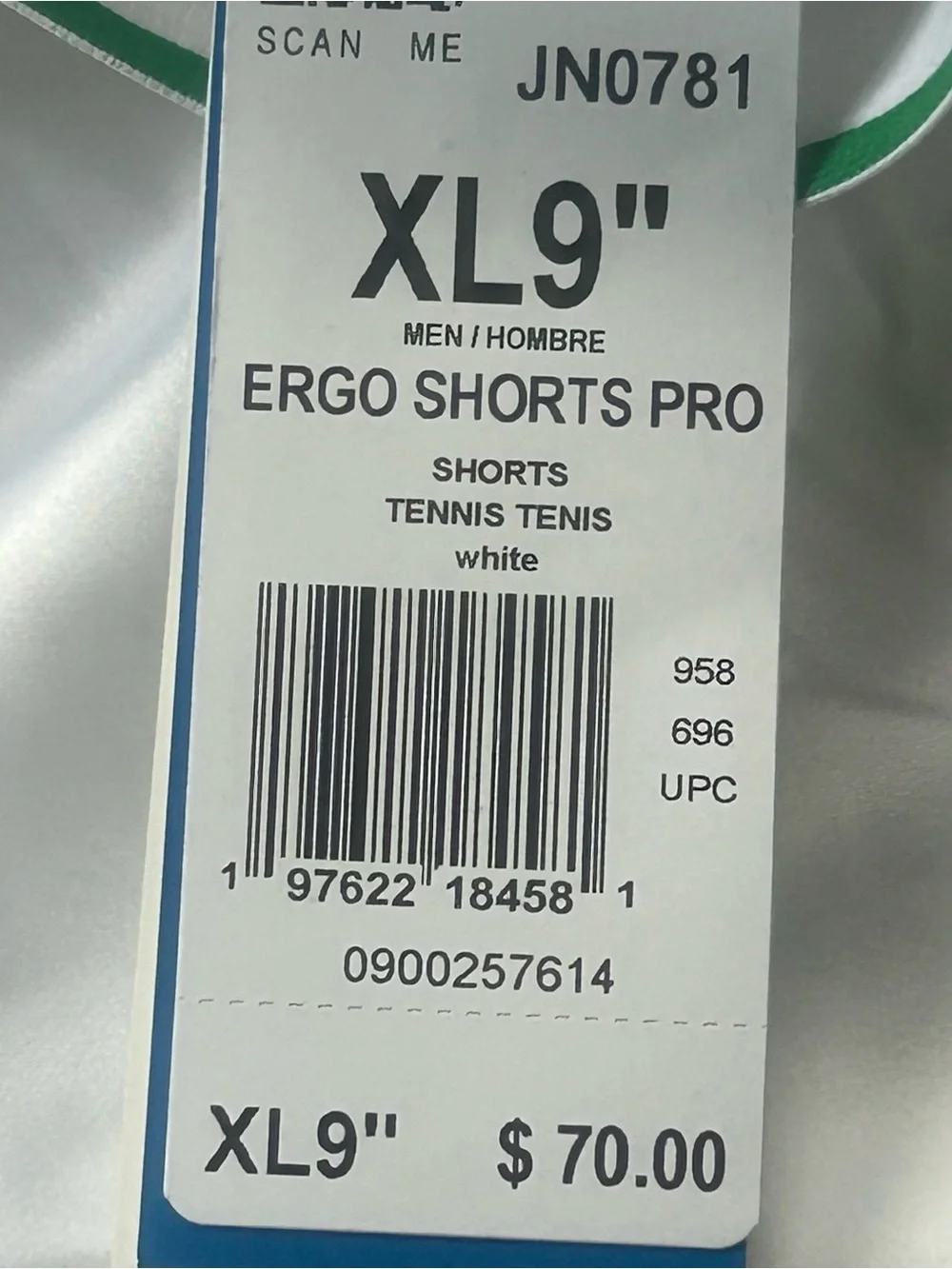 Adidas Originals Ergo 9-inch Tennis Shorts White Men's Size XL JN0781 - Picture 5 of 7
